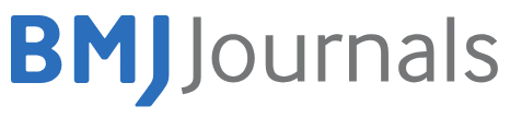 Logo of BMJ Journals with blue and gray text