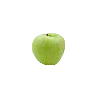 Green apple on a white background