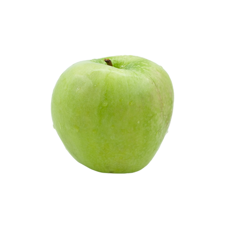 Green apple on a white background