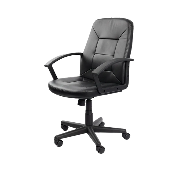 Black office chair on a white background