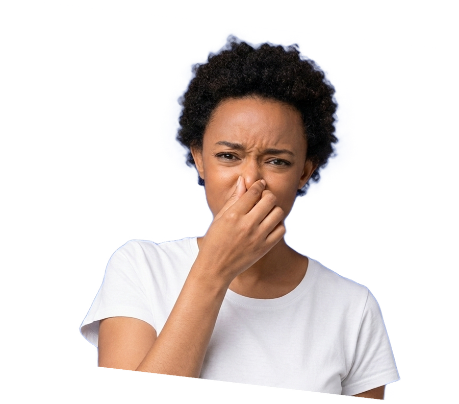 Person wearing a white shirt with a neutral background